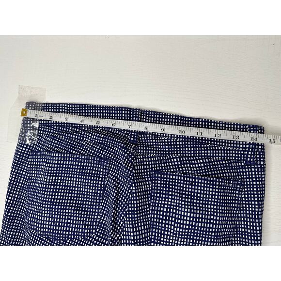 J. Crew Toothpick Straight Leg Pants Blue White Checkered Print Mid Rise 25 - Picture 10 of 13